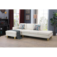 Ebern Designs 101" Wide Faux Leather Sofa & Chaise
