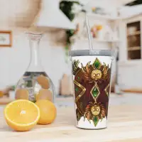 East Urban Home Magic Counter Shield Plastic Tumbler With Straw