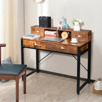 17 Stories Salla 68.77'' W Rectangle Computer Desk with Hutch