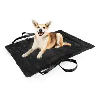 Catalonia Reversible Waterproof Dog Bed Pad for Camping Travel, Portable Car Seat Pet Cushion Mat with Handles for Small