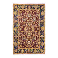 The Twillery Co. Hand Knotted Wool Traditional Hayner Red Area Rug 6' 1" x 9' 6"