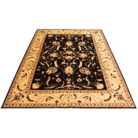 ECARPETGALLERY One-of-a-Kind Hand-Knotted New Age Chobi Finest Black 10'11" x 15' Wool Area Rug