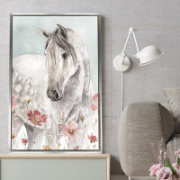 Charlton Home 'Wild Horses I Crop' Watercolor Painting Print on Canvas