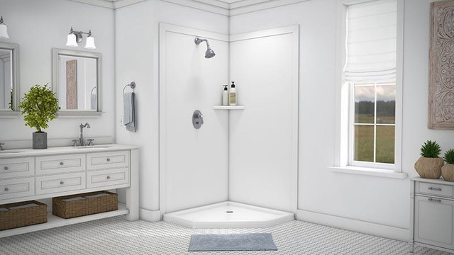 White Shower Wall Surround 5mm - 6 Kit Sizes available ( 35 Colors and Styles Available ) **Includes Delivery in Plumbing, Sinks, Toilets & Showers - Image 2
