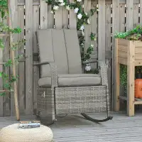 ExpressThrough Outdoor Rocker Wicker Chair with Cushions