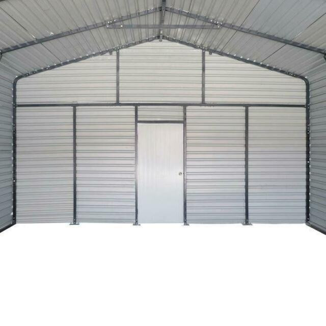 Nouvelle remise en métal pour garage double avec porte d&#39;entrée latérale, différentes tailles disponibles in Outdoor Tools & Storage in Québec - Image 4