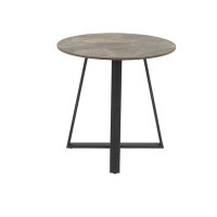 Latitude Run® Kashlee Glossy Sintered Stone With Grey Metal Base End Table - White Top