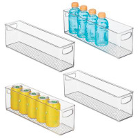 mDesign mDesign Plastic Kitchen Food Storage Bin With Handles, 16" Long, 4 Pack - Clear