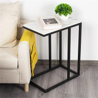 Latitude Run® C Shaped End Table For Couch, Sofa And Bed, Large Desktop C Table For Living Room, Bedroom, Zinc-plated St
