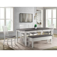 Picket House Furnishings Picket House Furnishings Jamison 6PC Standard Height Dining Set-Table, Four Chairs & Storage Be