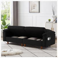 Latitude Run® Convertible Comfortable Sleeper Velvet Sofa Couch with Storage for Living Room