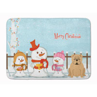 The Holiday Aisle® Daniella Merry Christmas English Bulldog Memory Foam Bath Rug