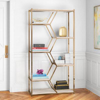 Willa Arlo™ Interiors Shaylee 72" H x 37" W Steel Geometric Bookcase