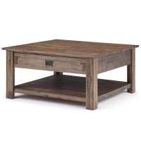 BATH Farmhouse Grey Coffee Table - Rustic Charm For Living Room Or Den - Solid Wood Construction