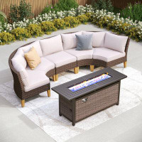 Alphamarts Outdoor Wicker Patio Conversation Furniture Set