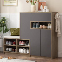 Hokku Designs Multifunctional Shoe Storage Cabinet With Upholstered Bench