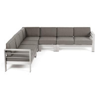 Wade Logan Caggiano 81'' Wide Outdoor L-Shaped Patio Sectional with Cushions