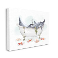 Stupell Industries Relaxing Dolphins Swimming Bathtub Nautical Starfish by - on