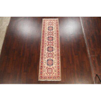Rugsource One-of-a-Kind Runner Hand-Knotted 2'8" x 9'8" Wool Beige/Ivory/Red Area Rug