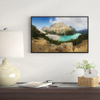 Made in Canada - East Urban Home 'Peyto Lake Glacial Panorama' Framed Photographic Print on Wrapped Canvas
