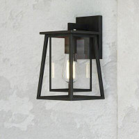 Trent Austin Design Natale Matte Black Outdoor Wall Lantern with Dusk to Dawn