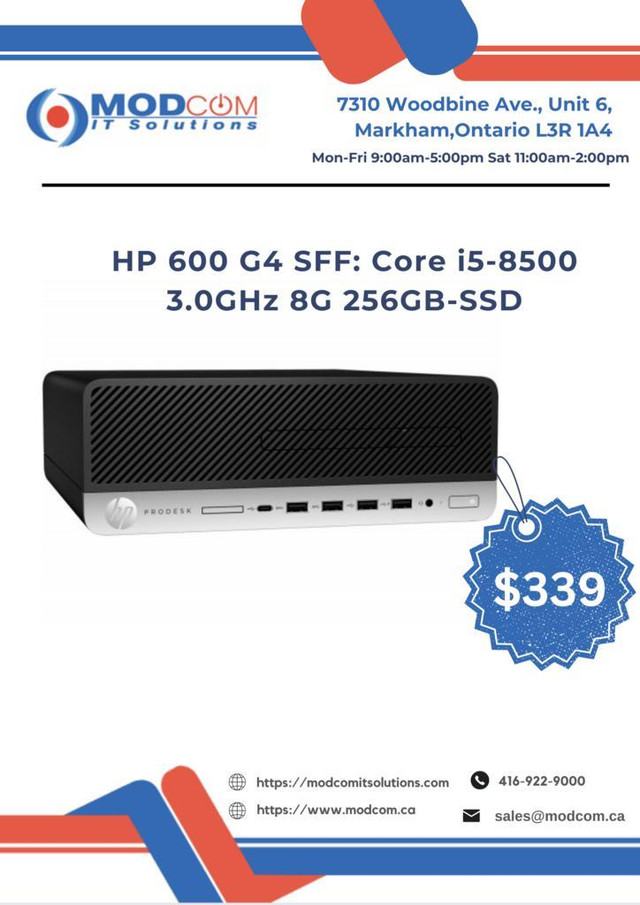 HP ProDesk 600 G4 SFF Business Desktop Computer Intel Core i5-8500 3.0GHz 8G 256GB-SSD PC Off Lease FOR SALE!!! in Desktop Computers