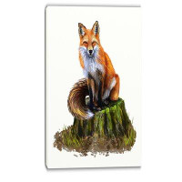 Made in Canada - Design Art The Clever Fox Illustration Animal Painting Print on Wrapped Canvas