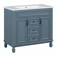 Charlton Home 36'' Bathroom Vanity with Top Sink with 2 Soft Closing Doors and 2 Drawers