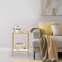 Mercer41 Modern Golden End Table - Stylish, Practical, And Easy To Assemble