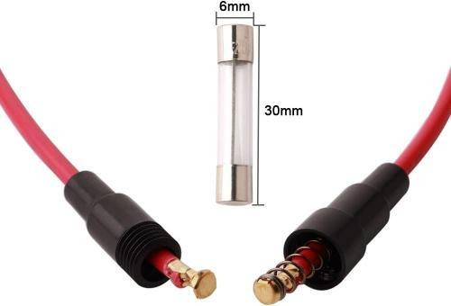 6X30mm Inline Screw Type AGC Fuse Holder with 16 AWG Wire - For Fast-Blow Glass Fuse - Black/Red in General Electronics - Image 2