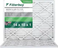 Filterbuy 14x18x1 Air Filter MERV 8 Dust Defense (2-Pack), Pleated HVAC ACFILTER
