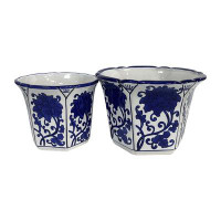Bungalow Rose Minaxi 2-Piece Ceramic Pot Planter Set