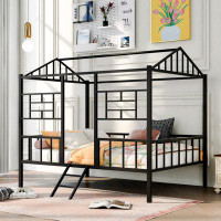 Harper Orchard Metal House Bed Frame Full Size Black