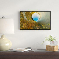 East Urban Home 'Kayak in River Little Planet' Framed Photographic Print on Wrapped Canvas