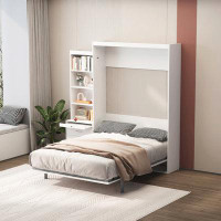 Red Barrel Studio Full Size Vertical Francess Bed With Shelf And Drawers
