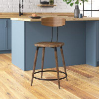 17 Stories Ginnie Solid Wood 24" Counter Stool