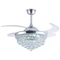House of Hampton Forbell 4 - Blade LED Crystal Ceiling Fan with Remote Control and Light Kit Included