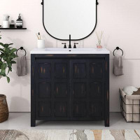Latitude Run® 36" Retro Espresso Bathroom Vanity Cabinet With Single Sink