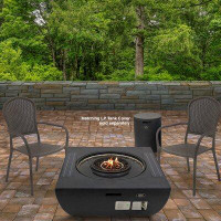 National Outdoor Living 16'' H x 40'' W Stone Propane Outdoor Fire Pit Table