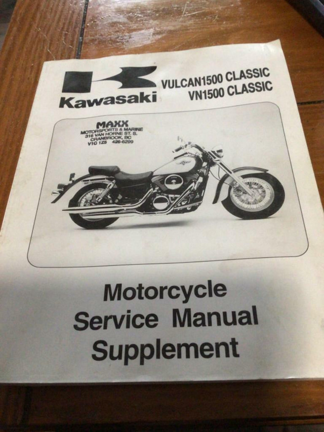 1998 Kawasaki Vulcan 1500 VN1500 Classic Service Manual Supplement in Motorcycle Parts & Accessories in Québec