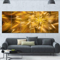 Made in Canada - Design Art 'Exotic Dance of Golden Flower Petals'  6 Piece Graphic Art Print Set on Canvas