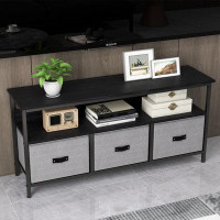 Ebern Designs Small TV Stand Dresser with Drawers and Shelves