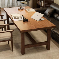 Fit and Touch 70.87" Light Nut-brown Rectangular Solid Wood desks