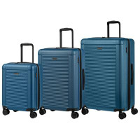 Champs Aria Collection 3-Piece Hard Side Expandable Luggage Set - Blue