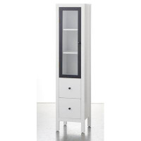 Ebern Designs Caetana 14" W x 60" H x 13,5" D Manufactured Wood Free-Standing Linen Cabinet