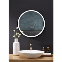 Ancerre Designs Cirque 24 or 30 inch LED Lighted Fog Free Round Bathroom Mirror