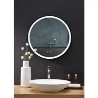 Ancerre Designs Cirque 24 or 30 inch LED Lighted Fog Free Round Bathroom Mirror  ANC