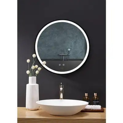 Ancerre Designs Cirque 24 or 30 inch LED Lighted Fog Free Round Bathroom Mirror The Cirque LED mirro...