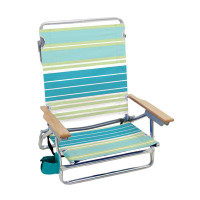 Arlmont & Co. Rio Classic 5 Position Lay Flat Chair W/ Fold Down Towel Bar