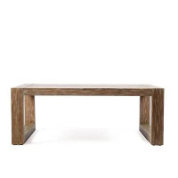 Afuera Living Afuera Living Light Solid Eucalyptus Outdoor Patio Coffee Table With Teak Finish